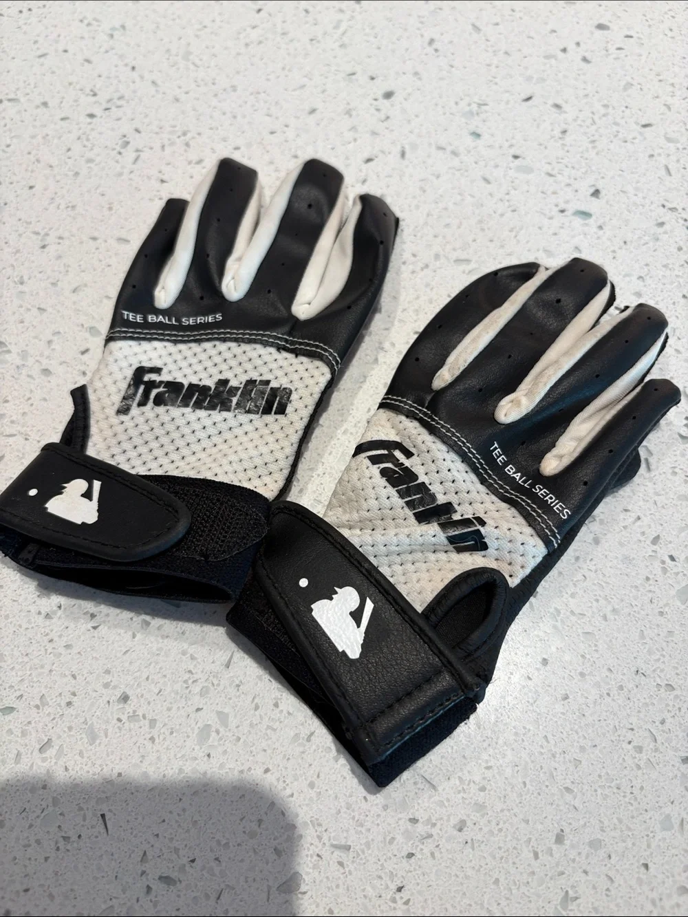 Franklin Kids Black & White Tee Ball Gloves